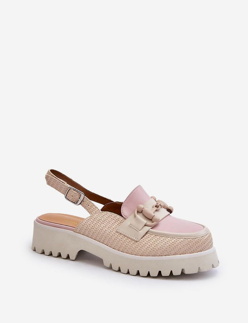 Larivena buckled low platform eco leather sandals with adjustable strap and contoured insole for casual summer looks