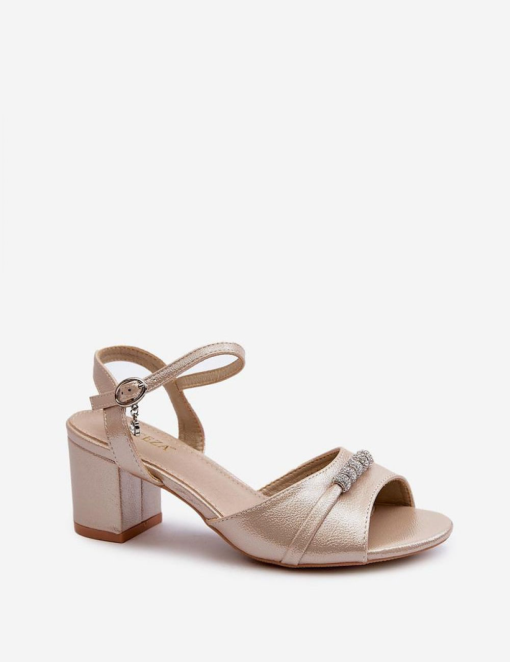 Avenari soft suede embellished sandals with velvety eco-suede finish and stable heel, perfect for summer events and evening wear.