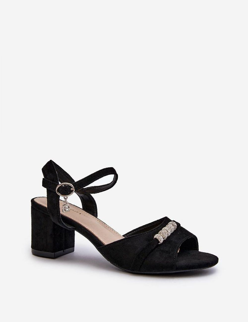 Avenari Soft Suede Embellished Sandals with stable heel and minimal adornments, ideal for summer events and evening wear.