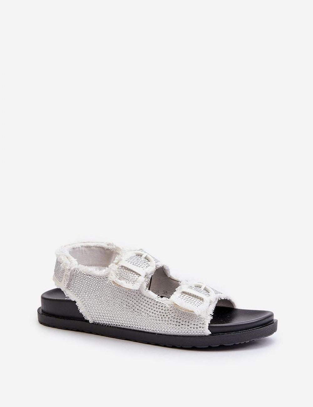 Delmira Textile Platform Strap Sandals with Velcro fastening, featuring soft straps and a lightweight design for casual and evening wear.