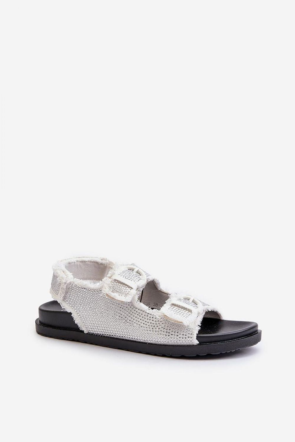 Delmira Textile Platform Strap Sandals with Velcro fastening, featuring soft straps and a lightweight design for casual and evening wear.