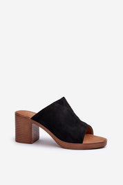 Black Myrravea Soft Suede Wedge Slides with open toe and cushioned insole, featuring a sleek design for versatile summer wear.