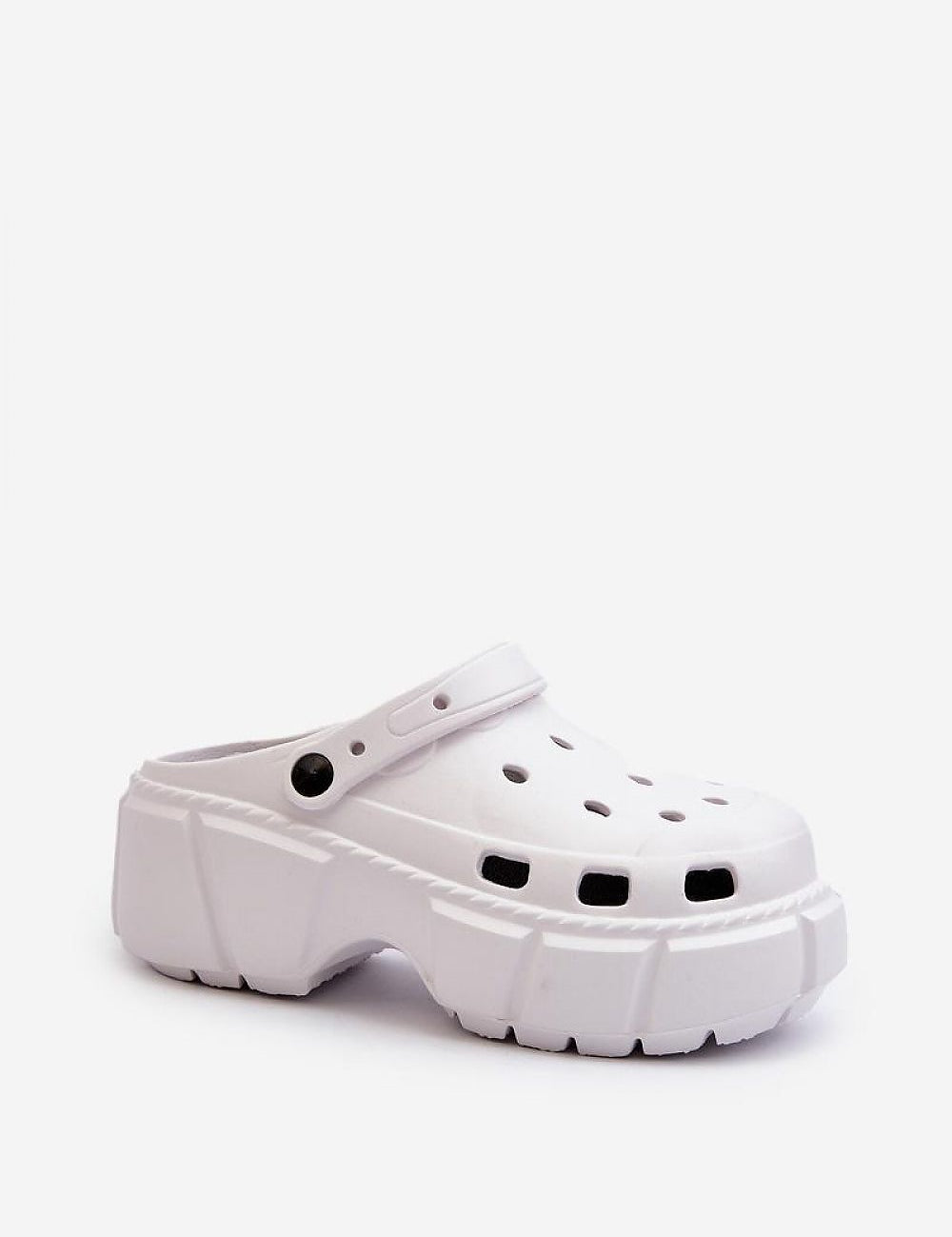 Delvyna Sculpted Foam Beach Slides in white, featuring bold design and 5 cm sole for versatile summer wear on sand or pavement.