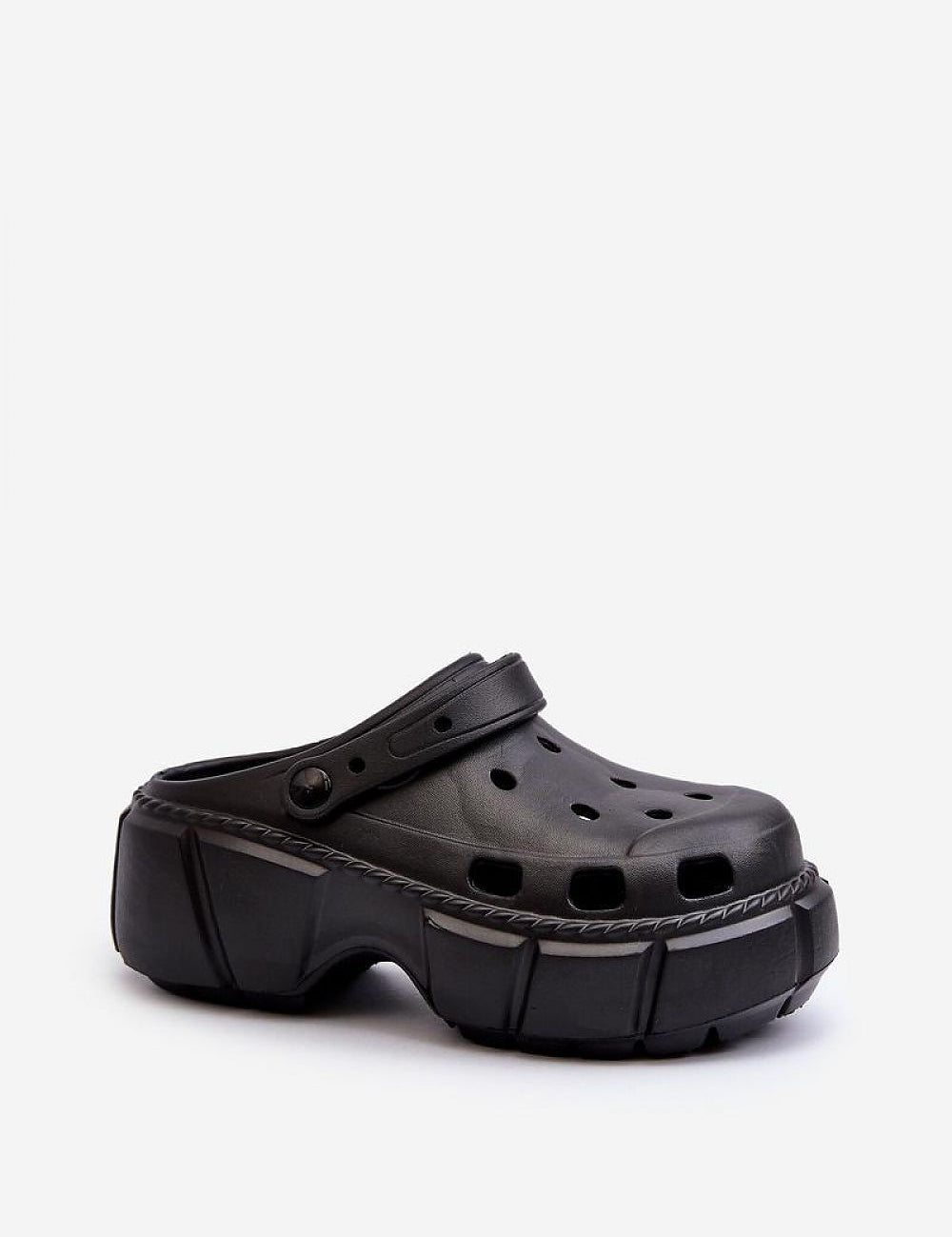 Black Delvyna Sculpted Foam Beach Slides with 5 cm sole, minimalist design, and smooth texture for summer comfort and style on sand or pavement.