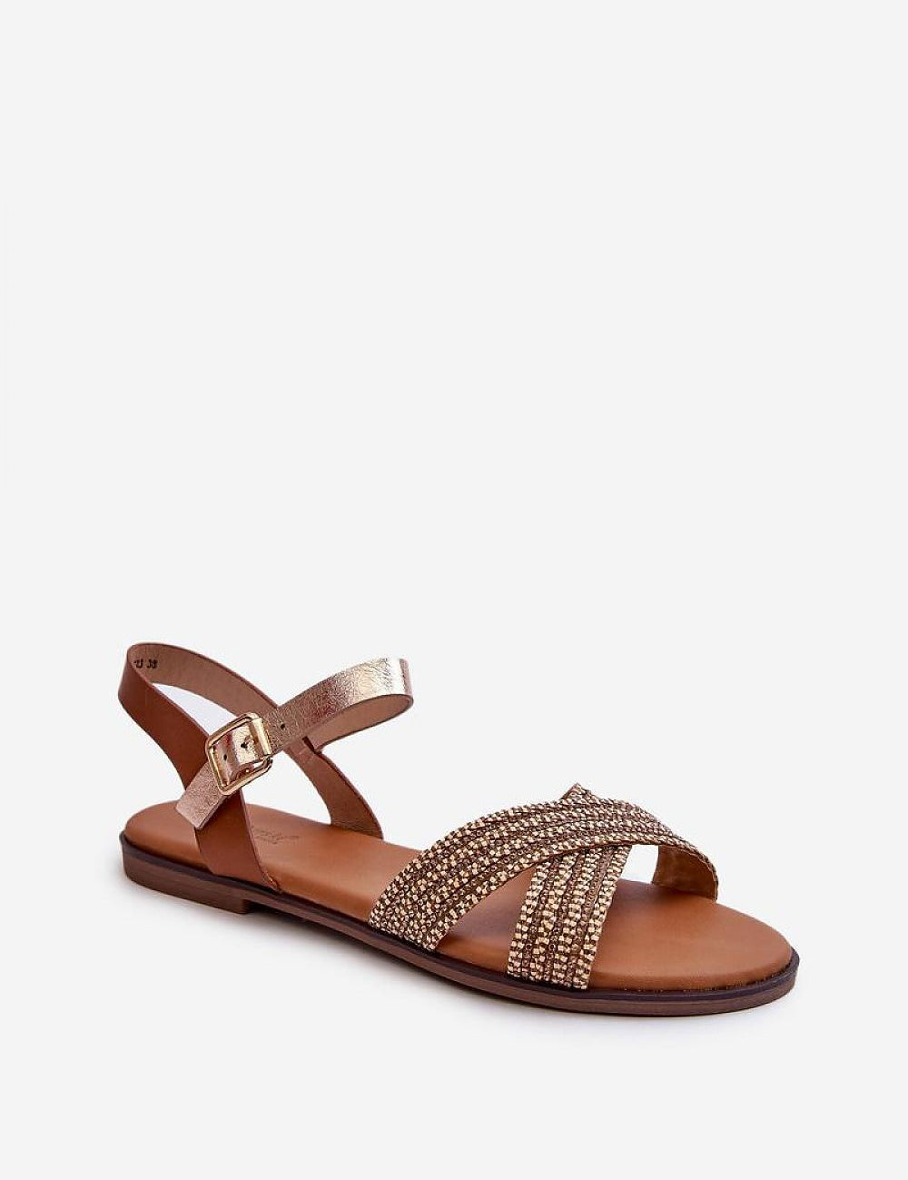 Serelvia minimal strap sandals in eco leather with adjustable buckle, flat sole, and chic design for summer comfort and versatility.