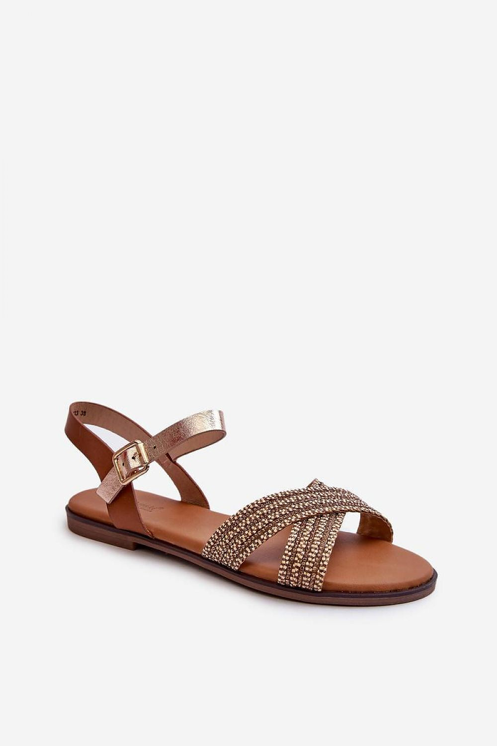 Serelvia minimal strap sandals in eco leather with adjustable buckle, flat sole, and chic design for summer comfort and versatility.