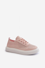 Pink Ferossa Openwork Platform Sneakers with breathable design and cushioned foam insole for comfortable summer wear.