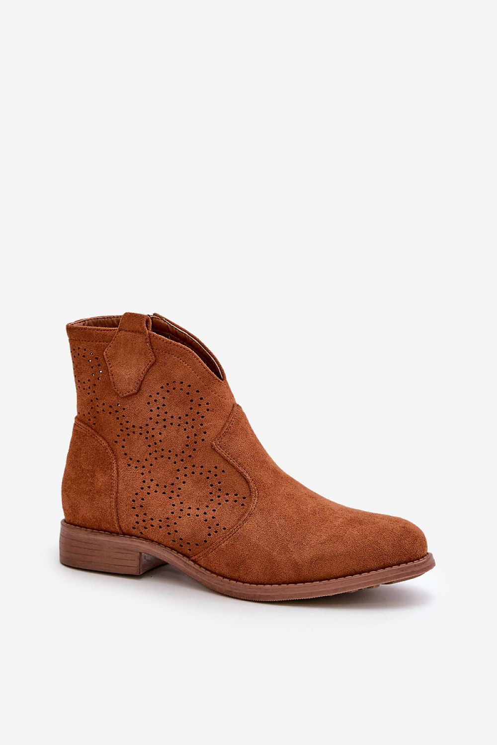Eliavine Laceshade Spring Ease ankle boots in eco suede with lace-inspired design, flat heel, and side zipper, ideal for spring outfits.
