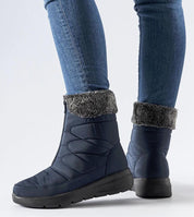 Avenlinn Wedge Zip-Up Snow Boots with fleece lining and moisture-resistant fabric for winter style and comfort.