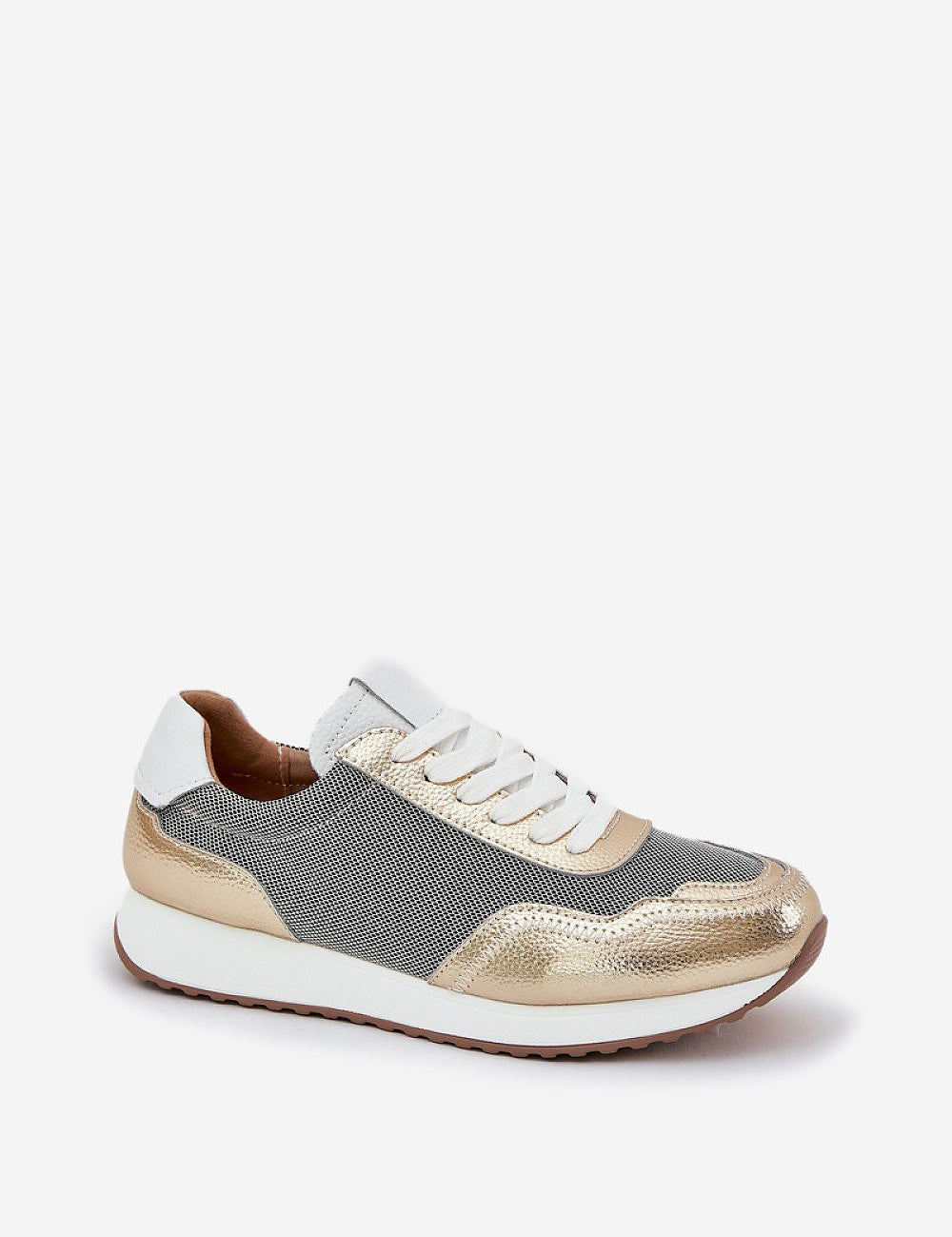 Eryndel ActiveFit Leather Sport Shoes with cushioned insoles, genuine leather and textile upper, lace-up design, 2 cm platform.