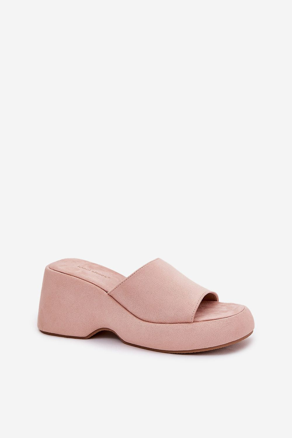 Alt Tag: Zalhera Elevated Textile Wedge Sandals in pink with open-toe and suede-like finish, featuring a high platform and woven texture.