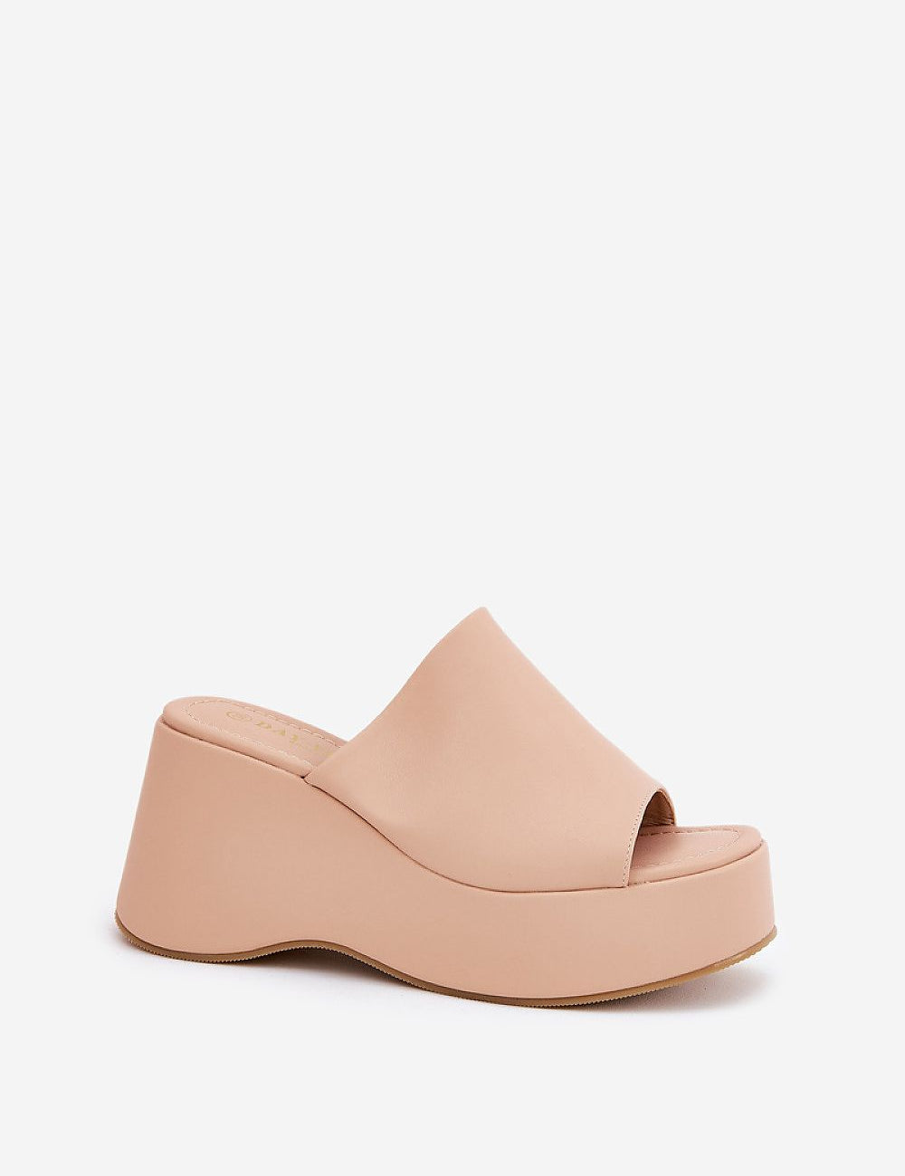 Selentia faux leather wedge sandals with a minimalist design, open-toe, wide platform, and cushioned footbed. Ideal for elegant warm-weather wear.