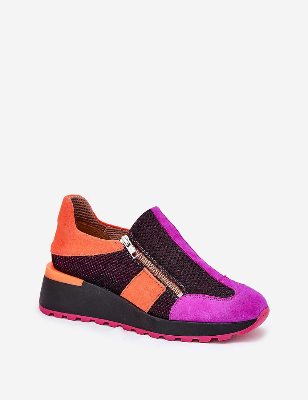 Averielle wedge zip sport shoes with vibrant colors and a sculpted sole, accentuated by side zippers for a modern, comfortable fit.