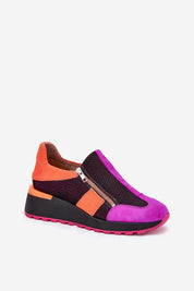 Averielle wedge zip sport shoes with vibrant colors and a sculpted sole, accentuated by side zippers for a modern, comfortable fit.