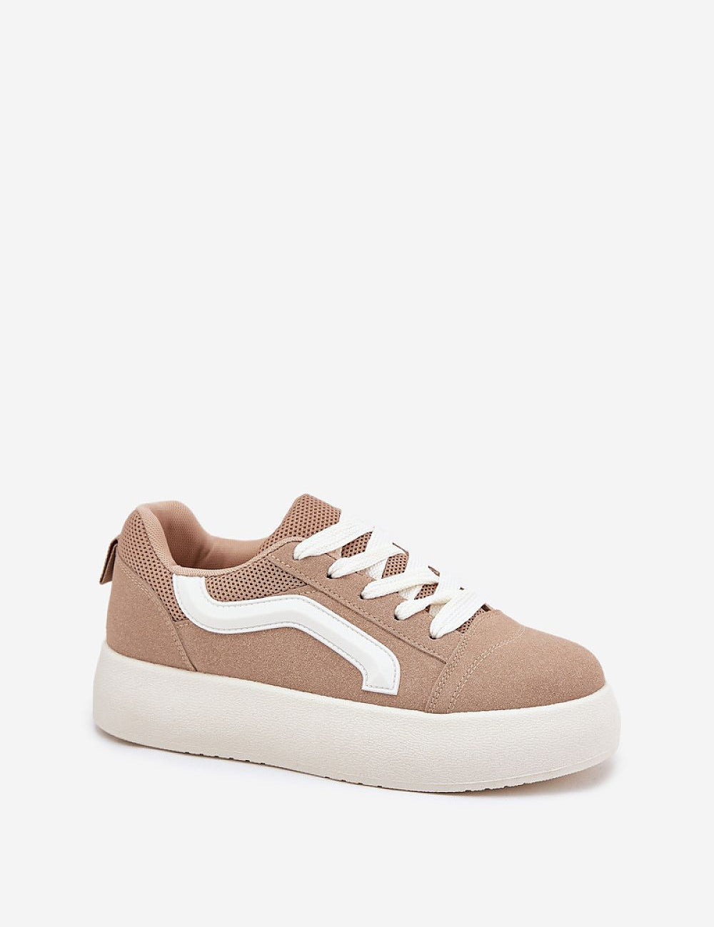 Ravelin Suede Platform Sneakers in soft eco-suede with a white sole, offering chic style and comfort for everyday wear.