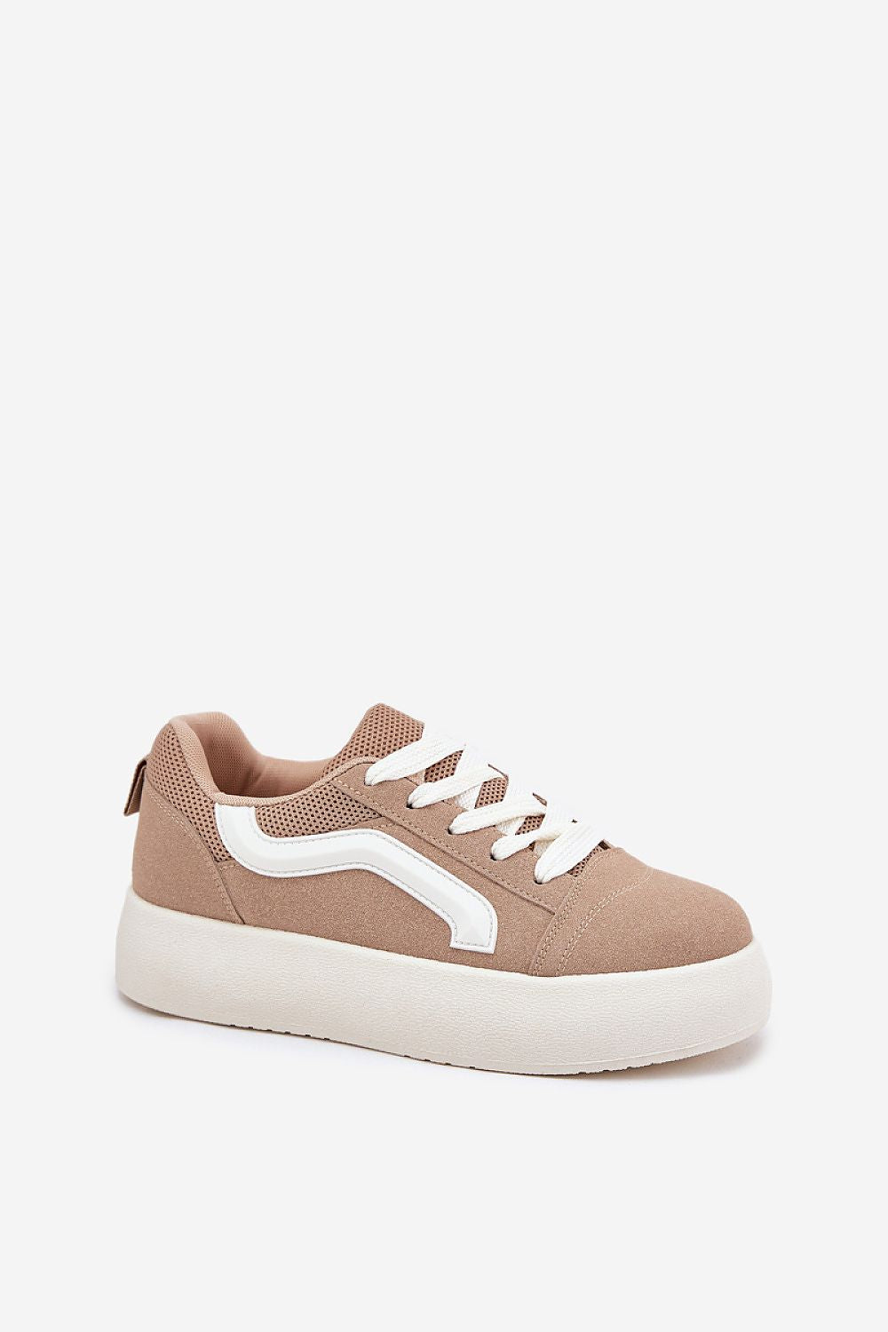 Ravelin Suede Platform Sneakers in soft eco-suede with a white sole, offering chic style and comfort for everyday wear.
