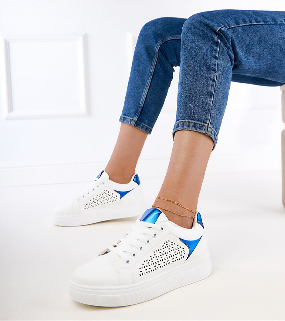 Stylish Alnora Urban Platform Sneakers with blue accents and eco leather, perfect for city life and everyday wear.