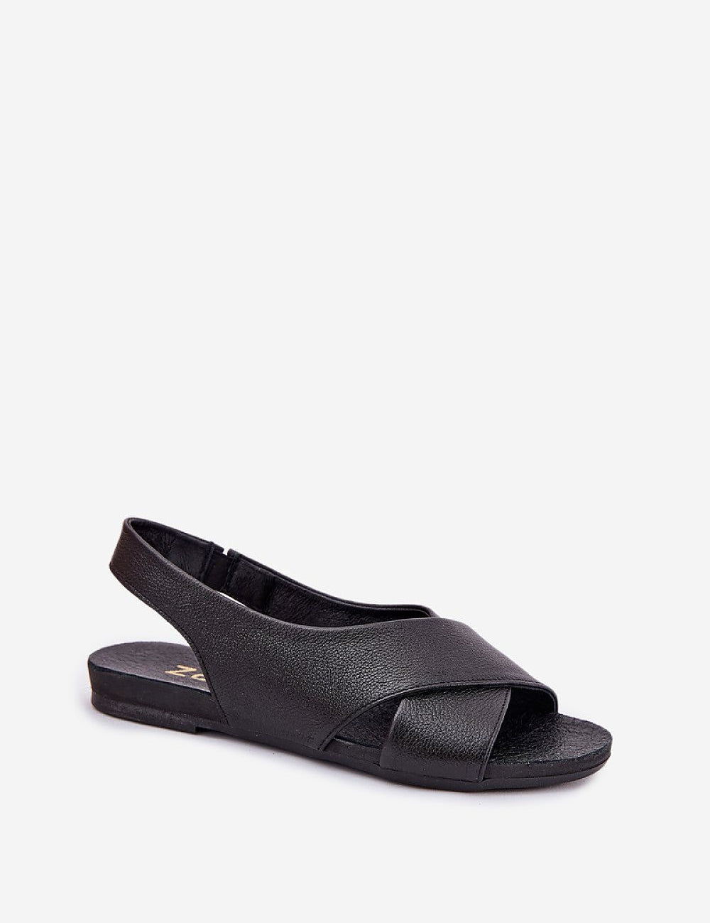Talmea Soft-Strap Leather Sandals in black, open toe design for breathability, handcrafted with premium leather for comfort and style.